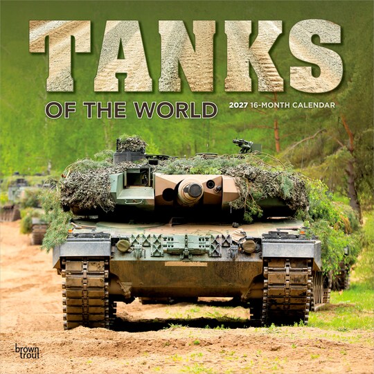BrownTrout; Tanks of the World | 2027 12 x 24 Inch (Hanging) Monthly Square Wall Calendar | Plastic-Free; Category:Wall Calendars; Image:1